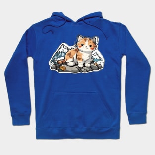 Orange Cat Mountain View Art Hoodie